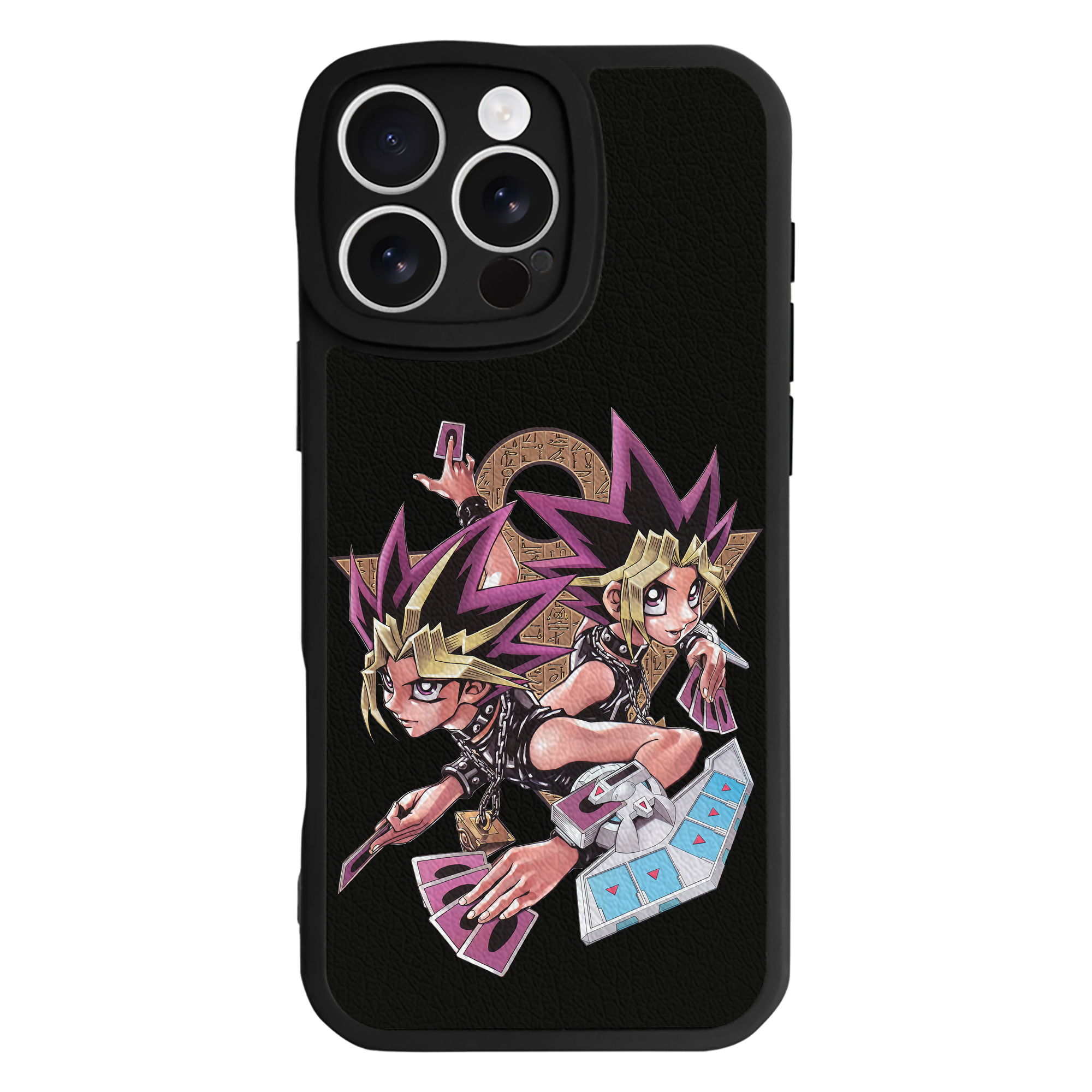 （画像用） 遊☆戯☆王 Yu-Gi-Oh! 【iPhone 16シリーズ対応】シリコンスマホケース（レザー調） 材質：シリコン